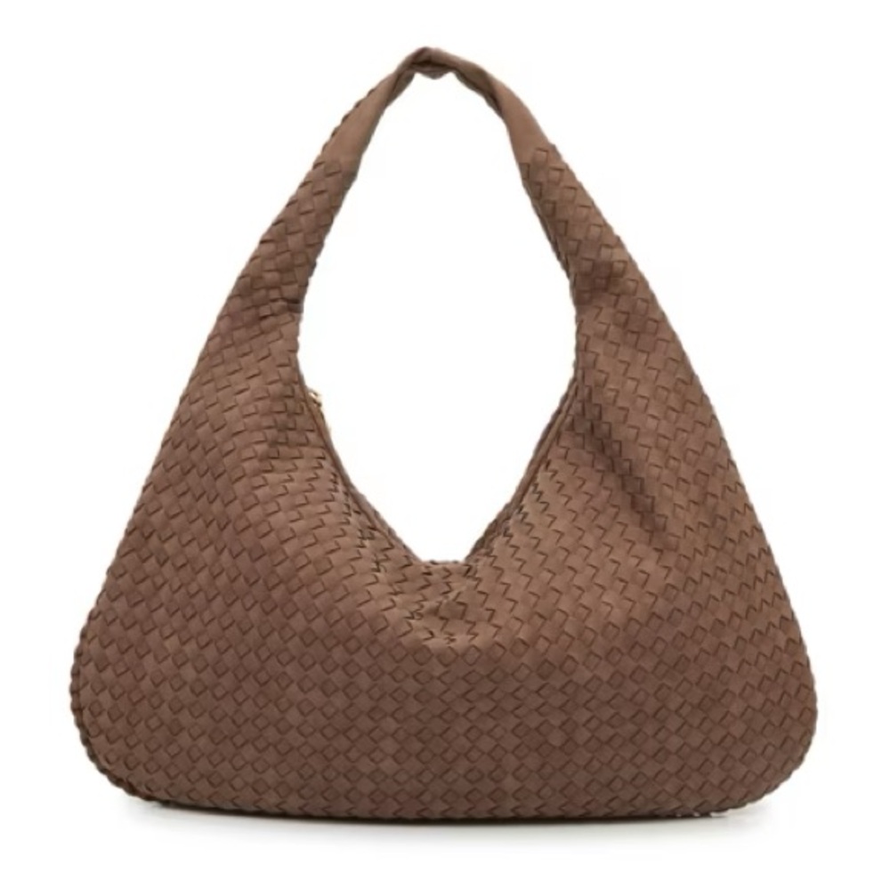 Brown Woven Hobo Bag